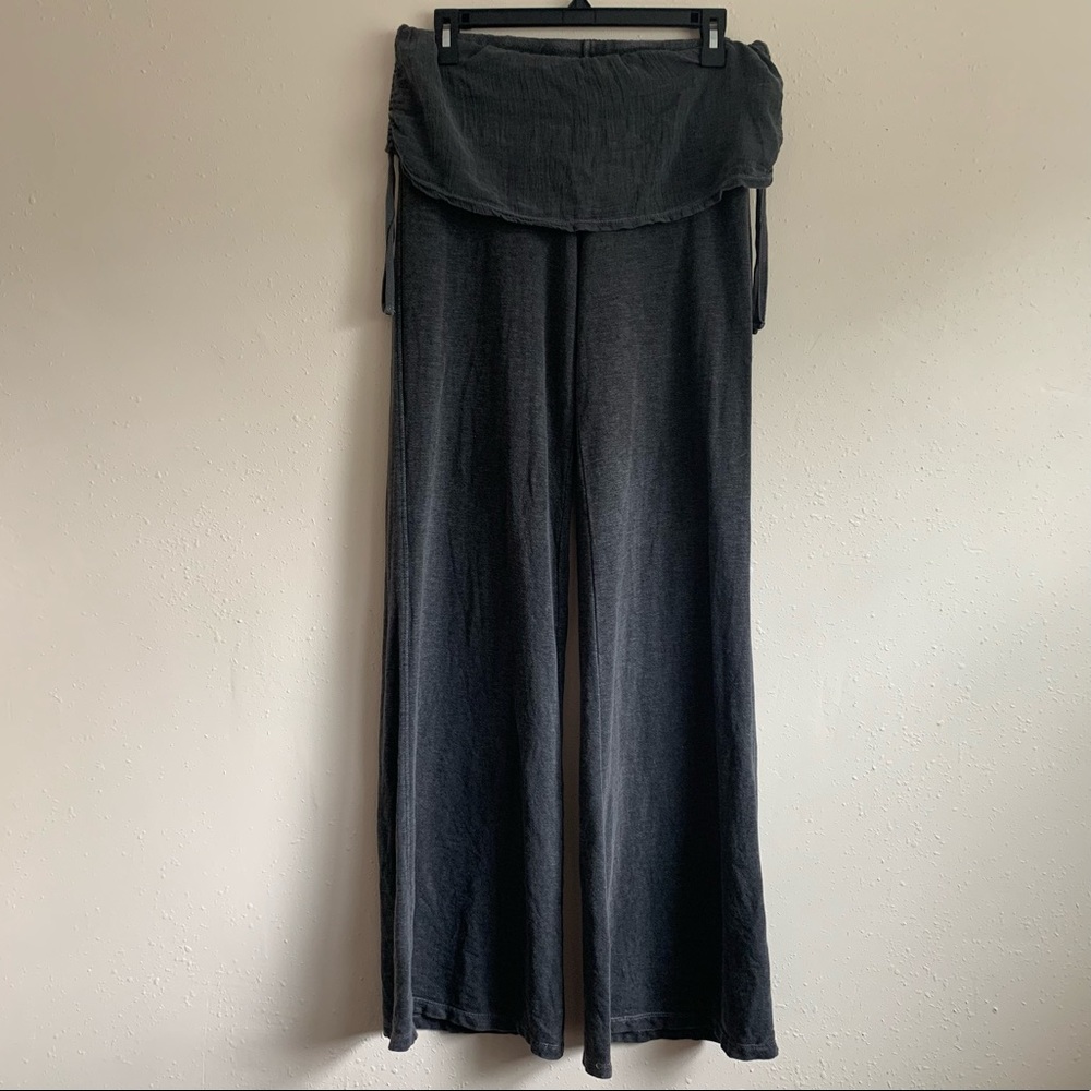 Gypsy 05 Gray Gauzey Fold over Yoga Sweatpants Small